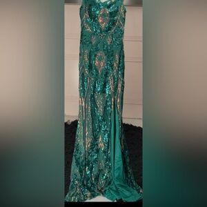 Emerald Green Sequin Gown